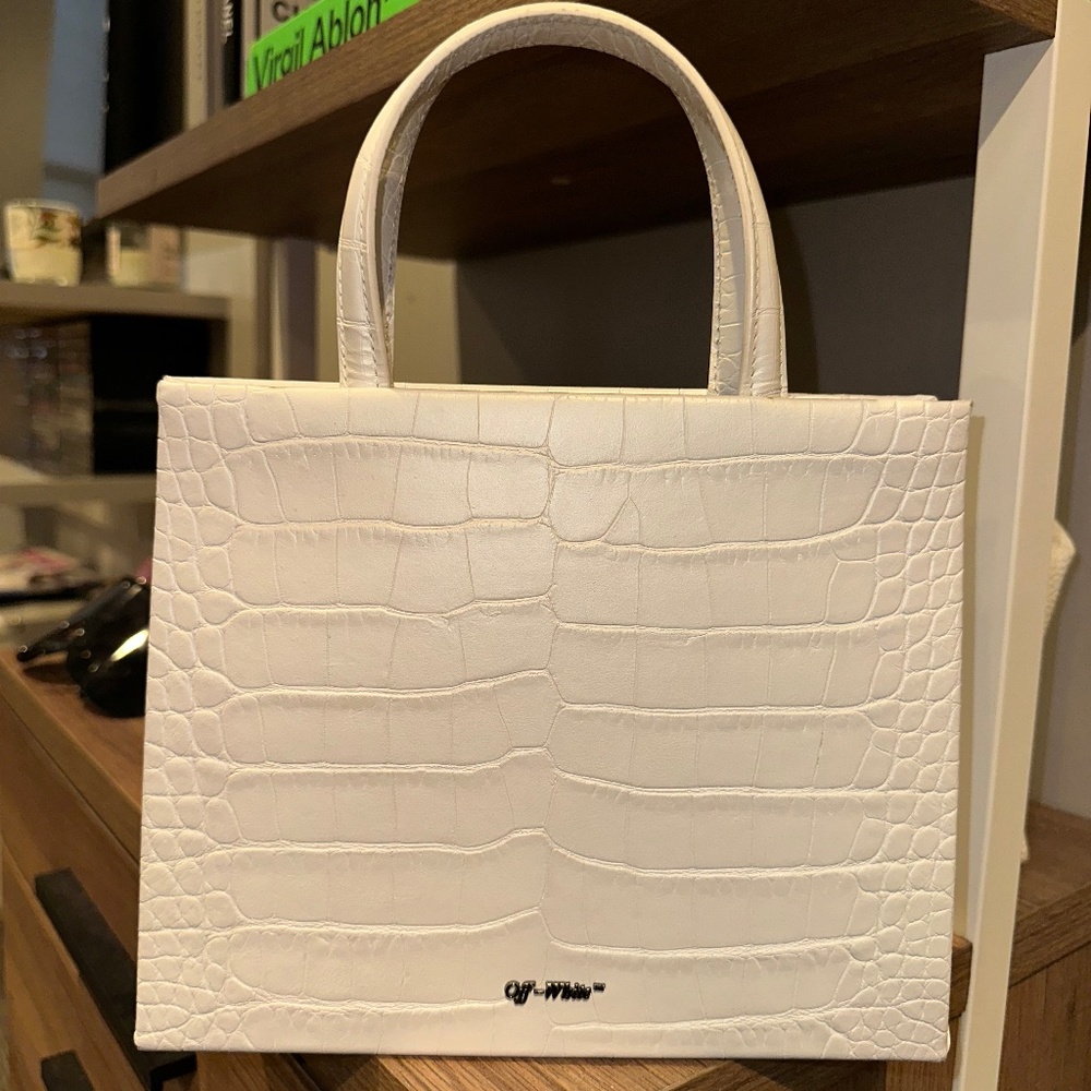 Off-White crocodile top Handle bag